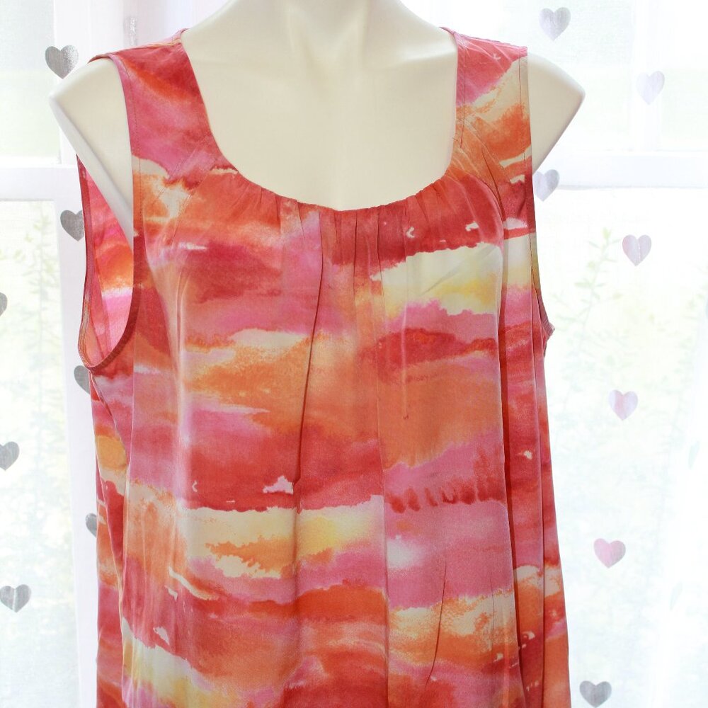 #324 Chico's Sunset-esque Dressy Tank with Ruched Neckline Size 3 (16)